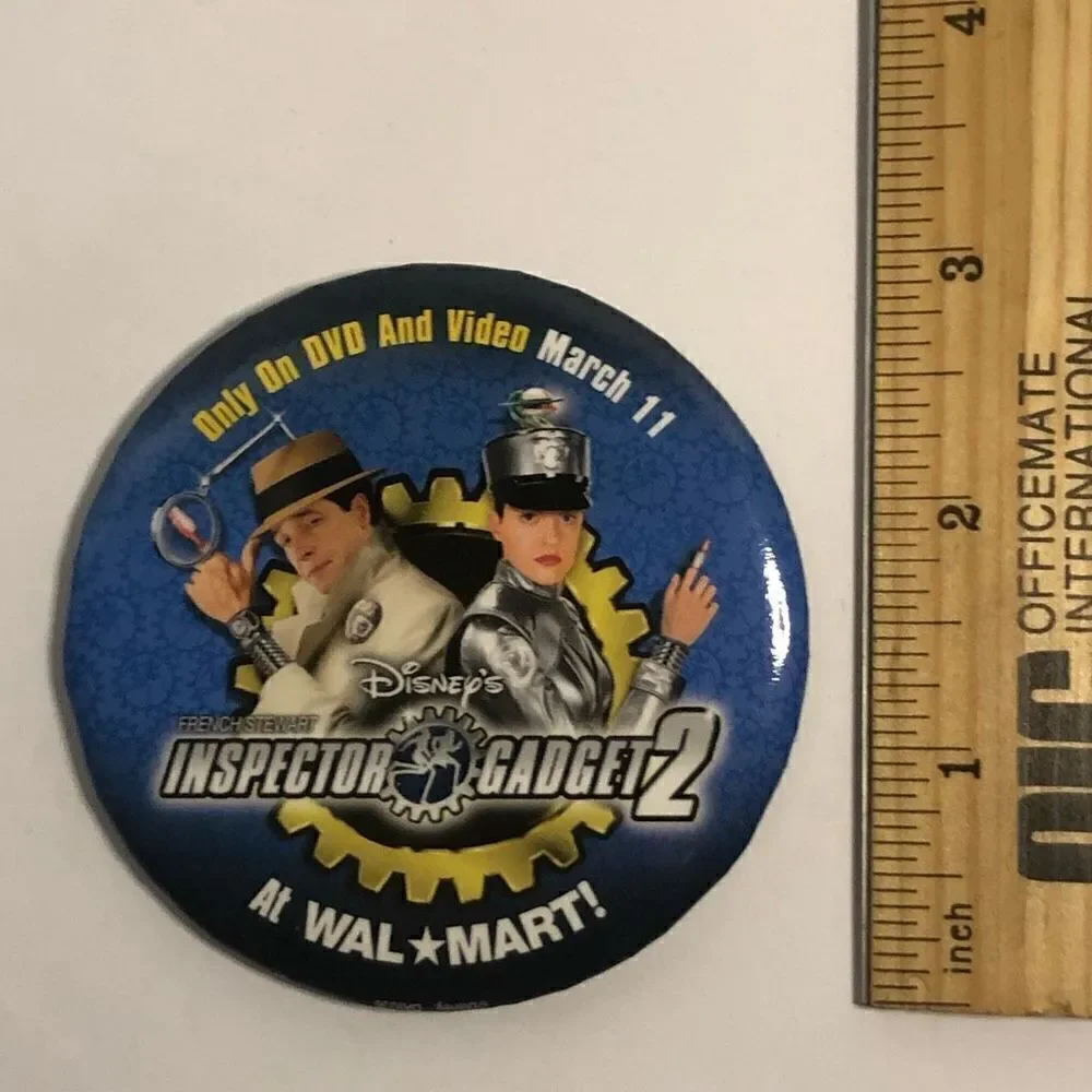 disney‎ inspector gadget 2 dvd promo pin round badge